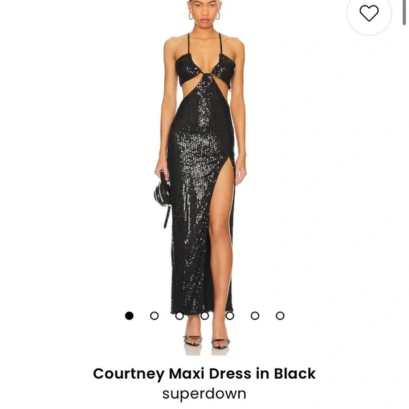 chinese dress ladies In The Spotlight Black Glitter Mesh Maxi Dress | Thigh Split main image 1